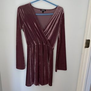 Express Soft blush flare dress